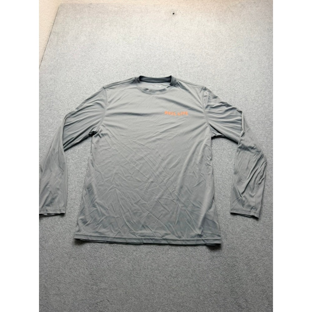 Reel Life Mens Gray Long Sleeve Performance Fishing Shirt Size Medium RN174945